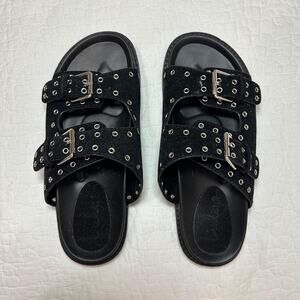 Lulus black grommet buckle slide